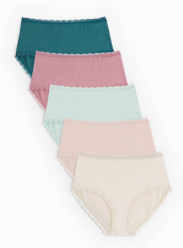 Plain Green Modal Blend Full Knickers 5 Pack  18